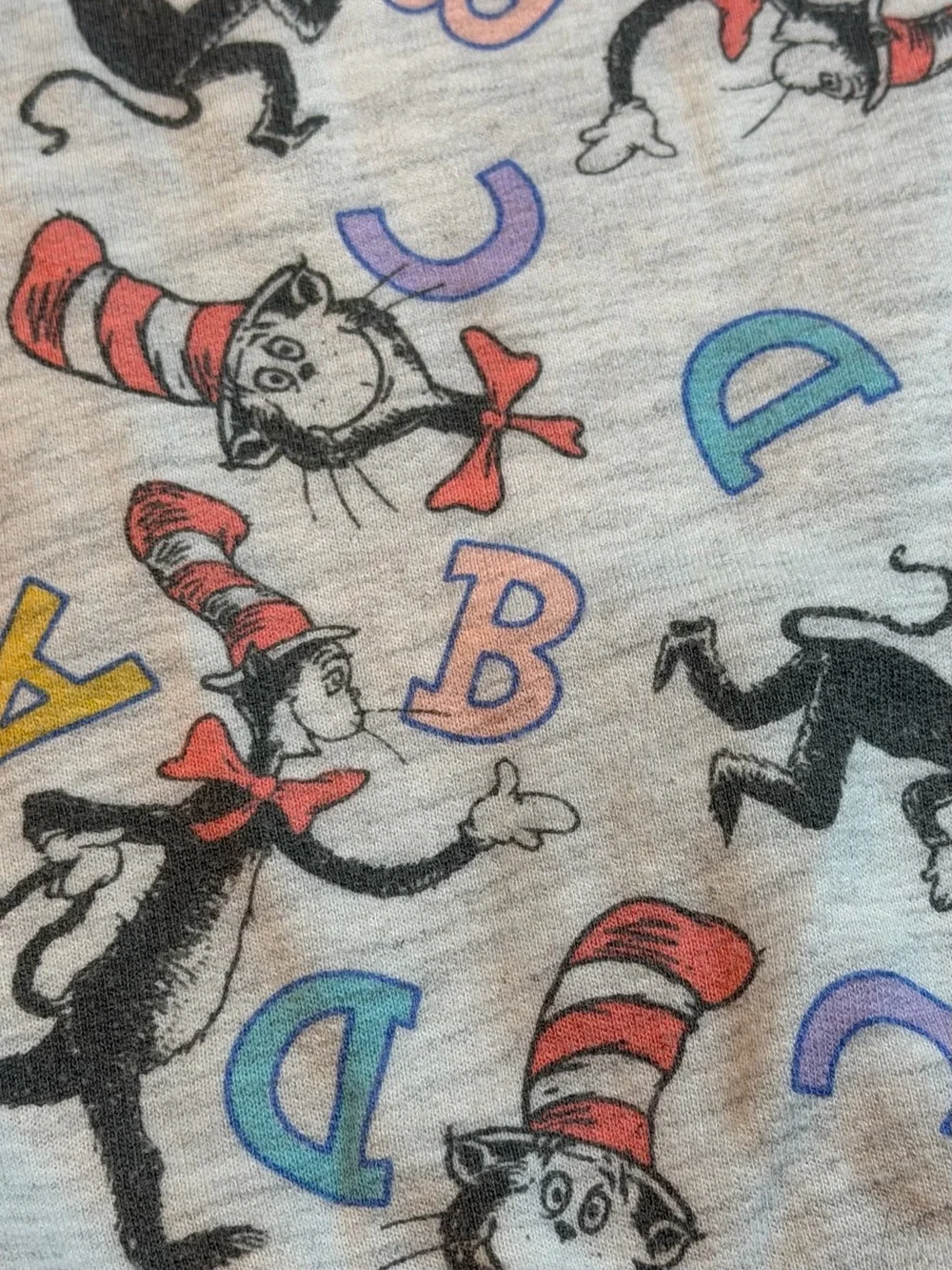 Dr. Seuss Cat in the Hat ABC Toddler Crewneck Sweatshirt Light Gray Heather 2T